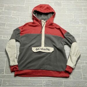 Columbia Hoodie Womens XL Fleece‎ Snap Neck Kangaroo Pocket Lightweight Jacket